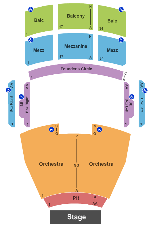 Fred Kavli Theatre At Bank Of America Performing Arts Center Frozen Seating Chart
